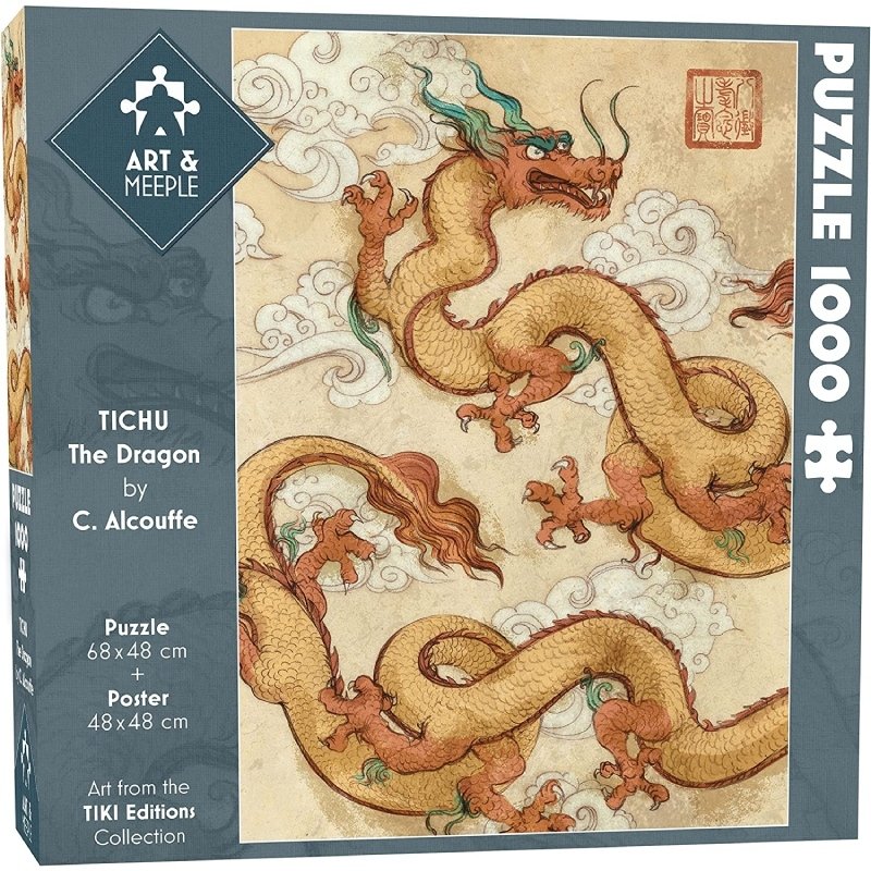 Jigsaw Puzzle 1000 Pieces - Art&Meeple Tichu Dragon by C. Alcouffe - Tiki Editions