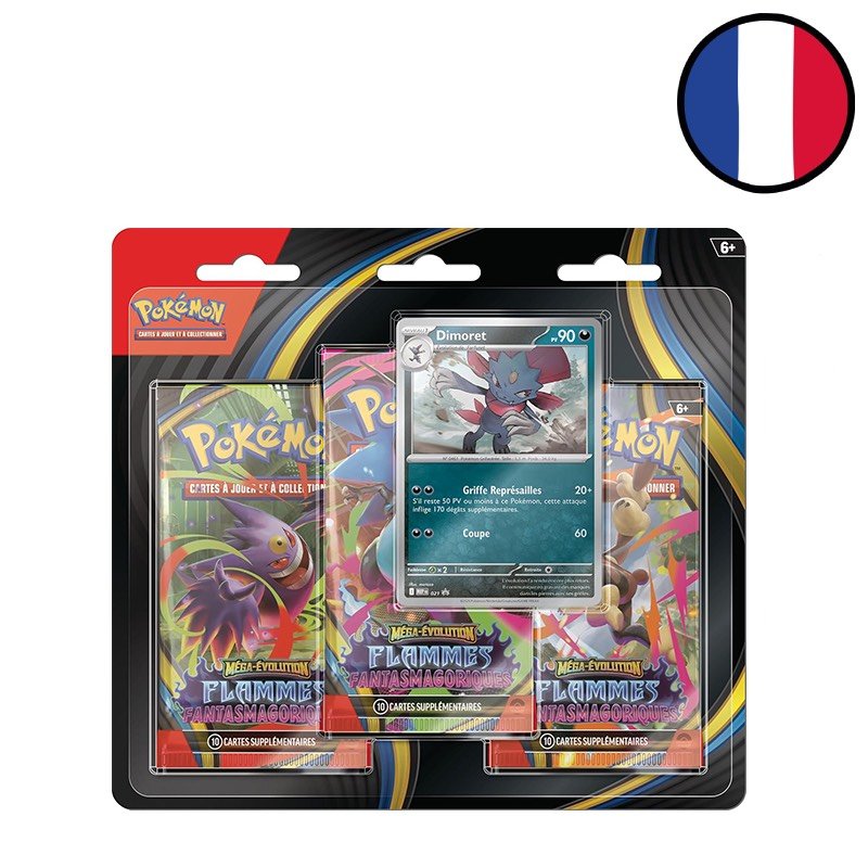 Tripack Méga-Évolution – Flammes Fantasmagoriques - Dimoret - Pokémon FR