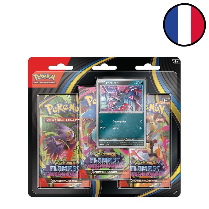 Tripack Méga-Évolution – Flammes Fantasmagoriques - Farfuret - Pokémon FR