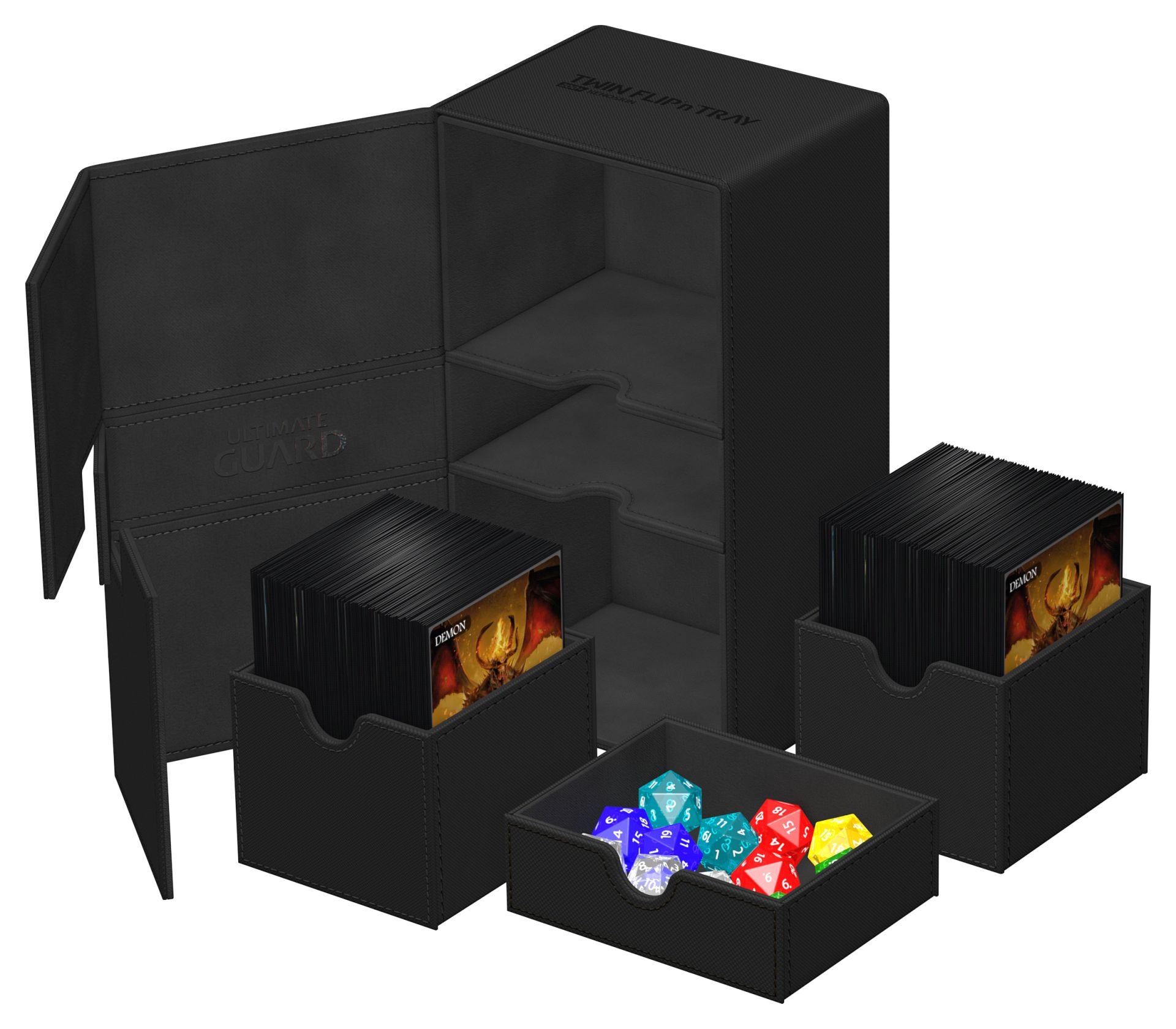 Deckbox Twin Flip'n'Tray Deck Case 200+ XenoSkin Black Monocolor - Ultimate Guard