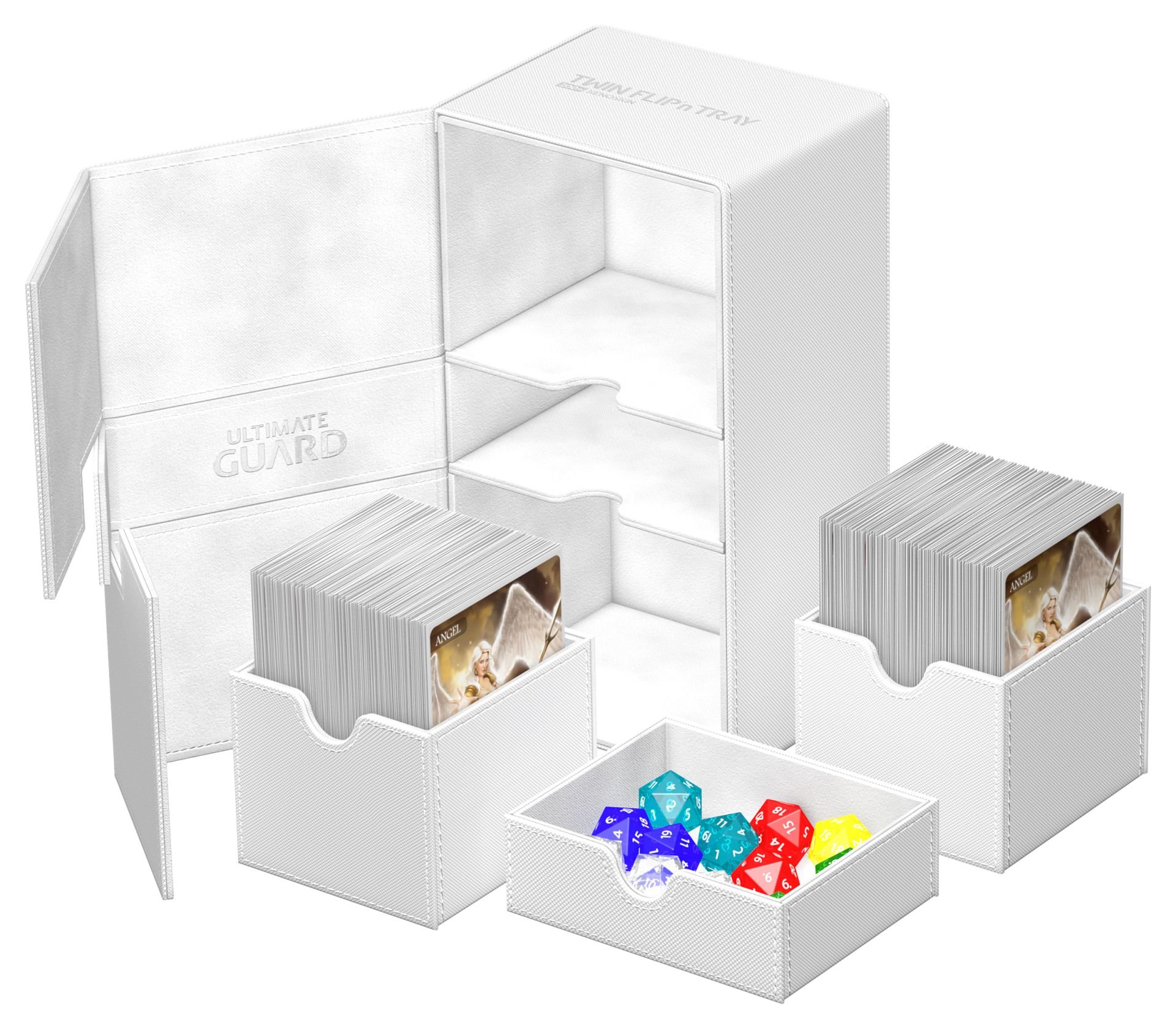 Twin Flip'n'Tray Deck Case 200+ XenoSkin Blanc Monocolore - Ultimate Guard