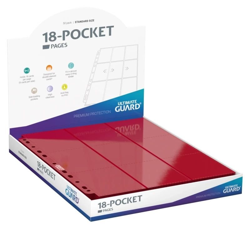 50 pages de classeur Supreme 18-Pocket Side-Loading - Rouge - Ultimate Guard