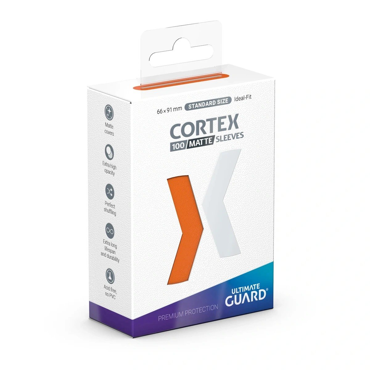 100 Matte Orange Cortex Standard Size Sleeves - Ultimate Guard