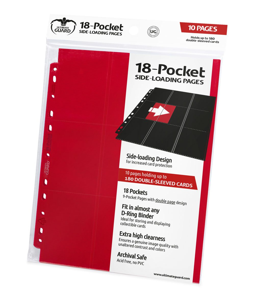 10 pages de classeur 18-Pocket Side-Loading Rouge - Ultimate Guard