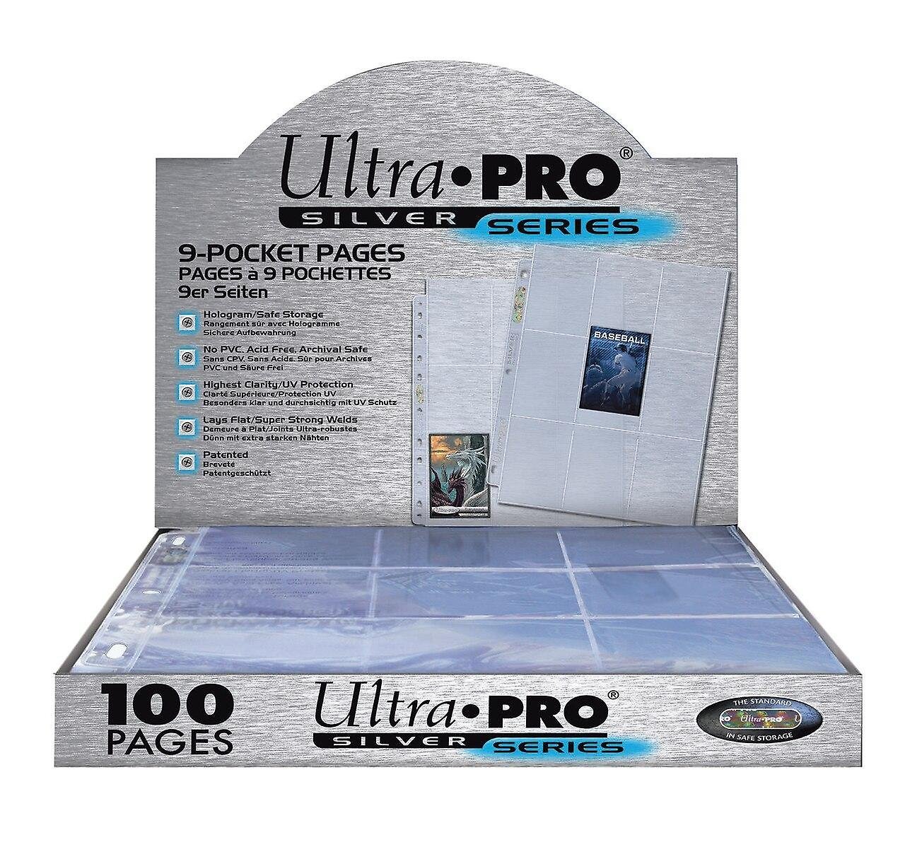 100 Pages de Classeur à 9 pochettes (Silver Series) - Ultra Pro