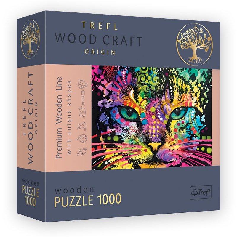 Wooden Jigsaw Puzzle 1000 Pieces - Colorful Cat - Trefl