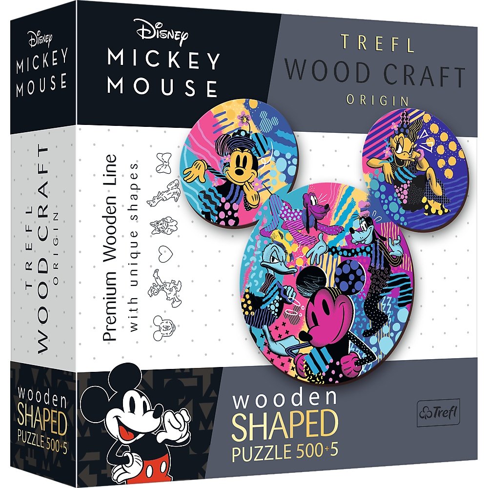 Wooden Jigsaw Puzzle 500+5 Pieces - Mickey Mouse - Trefl