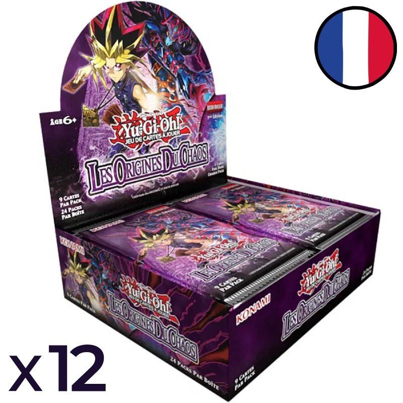 Lot de 12 boites de 24 boosters Les Origines du Chaos - Yu-Gi-Oh! FR