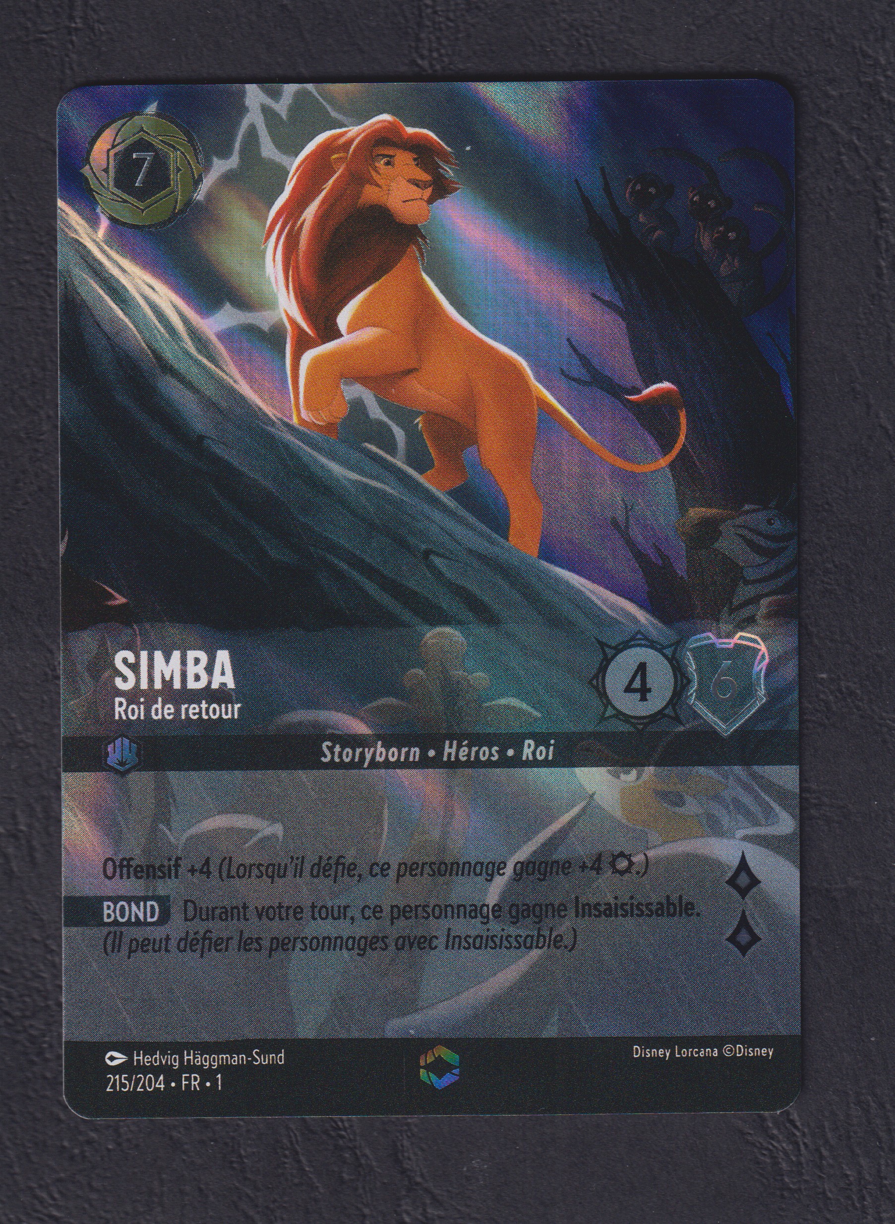 simba lorcana card - Returned King - (51241) Shift 4 (You may pay 4 Ink to play this on top of one of your characters named Simba.) [Fearsome Roar] When you play this character Simba - Rightful King -