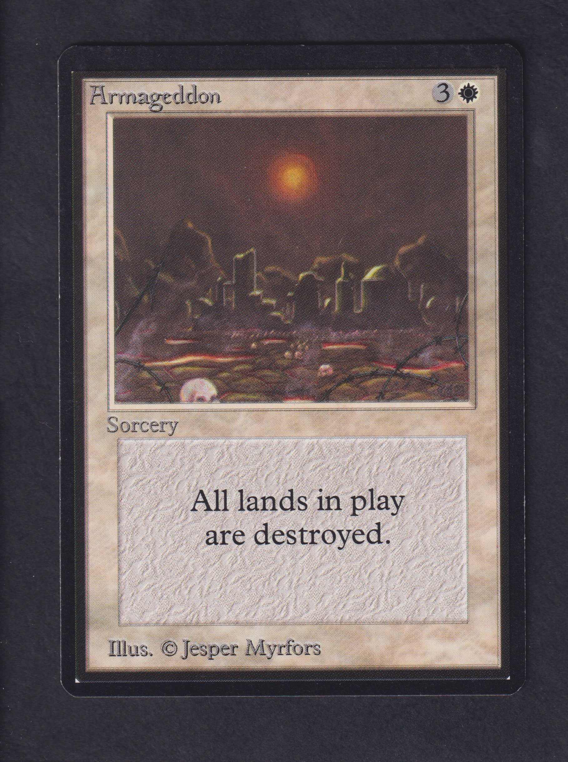 armageddon card mtg Magic The Gathering Illustrated by Jesper Myrfors All Magic Armageddon - Beta